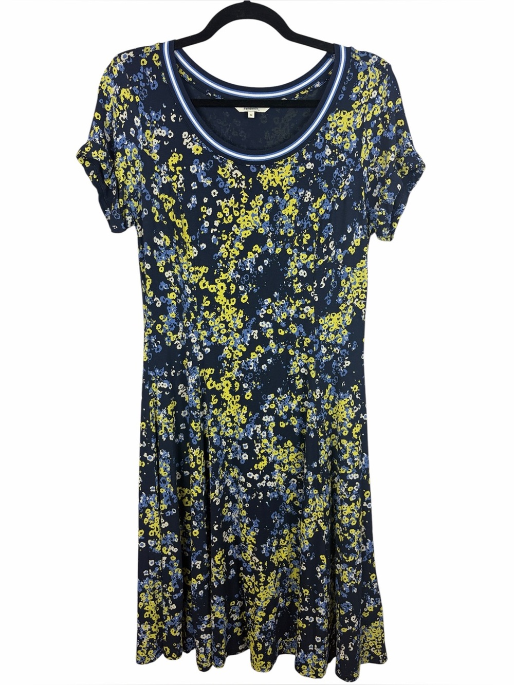 Sandwich Women’s Floral Fit & Flare Dress Medium Blue Yellow Stretch